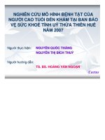 Tiểu luận nghiên cứu mô hình bệnh tật của ngư người cao tuổi đi đến khám tại ban bảo vệ sức khoẻ tỉnh uỷ thừa thiên huế 