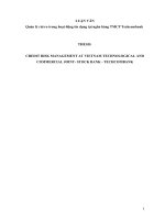 Quản lý rủi ro trong hoạt động tín dụng tại ngân hàng TMCP techcombank