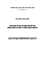 Tuyển dụng và đào tạo nhân viên môi giới chứng khoán tại CTCK Vndirect