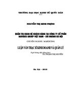 QUẢN TRỊ QUAN HỆ KHÁCH HÀNG TẠI CÔNG TY CỔ PHẦN NAVIGOS GROUP VIỆT NAM  CHI NHÁNH HÀ NỘI