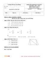 Đề thi học kì 1 môn Toán, Tiếng Việt lớp 1 trường tiểu học Tam Hưng, Hà Nội năm 2015 - 2016