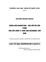 Chính sách Marketing mix đối với sản phẩm Sơn của Công ty TNHH Sơn AkzoNobel Việt Nam