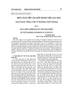 Một cách tiếp cận mới trong việc dạy học ngữ pháp tiếng việt ở trường phổ thông