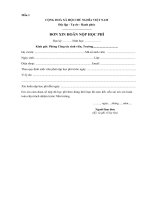 Mẫu đơn xin hoãn nộp học phí