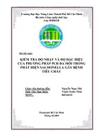 Tiểu luận kiểm tra độ nhạy và độ đặc hiệu của phương pháp pcr đa mồi trong phát hiện salmonella gây bệnh tiêu chảy 