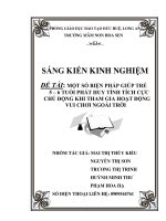 Một số biện pháp giúp trẻ 56 tuổi phát huy tính tích cực chủ động khi tham gia hoạt động vui chơi ngoài trời