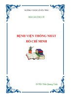 Báo cáo thực tế tại bệnh viện thống nhất hồ chí minh 