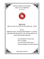 Đề tài Phép biện chứng về mối liên hệ phổ biến và vận dụng phân tích mối liên hệ giữa tăng trưởng kinh tế với bảo vệ môi trường sinh thái