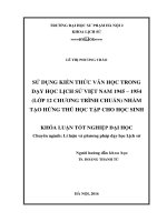 Sử dụng kiến thức văn học trong dạy học lịch sử việt nam 1945   1954 (lớp 12 chương trình chuẩn) nhằm tạo hứng thú học tập cho học sinh