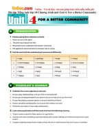 Bài tập Tiếng Anh lớp 10 Chương trình mới Unit 4: For a Better Community