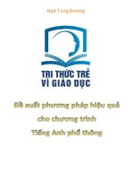 Đề xuất phương pháp hiệu quả cho chương trình tiếng Anh phổ thông
