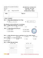 Đề thi học kì 1 lớp 3 môn Toán, Tiếng Việt trường tiểu học Cam Phước Đông 2 năm 2015 - 2016