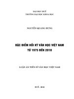 Đặc điểm hồi ký văn học Việt Nam từ 1975 đến 2010