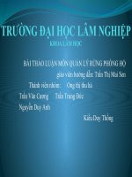 Bài thảo luận nhóm môn quản lý rừng phòng hộ