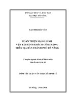 Hoàn thiện mạng lưới vận tải hành khách công cộng trên địa bàn thành phố đà nẵng 