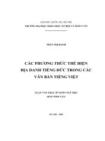 Luận văn tóm tắt các phương thức thể hiện địa danh tiếng đức trong các văn bản tiếng việt