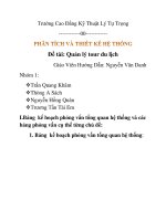 Đề tài Quản lý tour du lịch