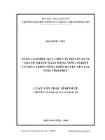 Nâng cao hiệu quả cho vay hộ sản xuất tại chi nhánh ngân hàng nông nghiệp và phát triển nông thôn huyện yên lạc tỉnh vĩnh phúc 