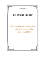 Khóa luận xây dựng quy trình kỹ thuật để định lượng tobramycin bằng phương pháp HPLC 