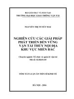 Nghiên cứu các giải pháp phát triển bền vững vận tải thủy nội địa khu vực miền Bắc (TT)