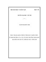 Luận văn thực trạng khẩu phần ở trẻ em và kiến thức về dinh dưỡng của các cô giáo trường mầm non đại mỗ b, huyện từ liêm, hà nội 