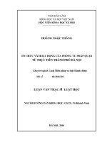 Tổ chức và hoạt động của phòng tư pháp quận từ thực tiễn thành phố hà nội 