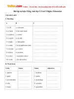 Bài tập tự luận Tiếng Anh lớp 12 Unit 5 Higher Education