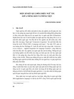 Một số kết quả đối chiếu ngữ âm giữa tiếng hàn và tiếng việt