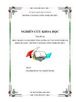 Thực trạng và giải pháp tăng cường tư vấn tuyển sinh tại khoa Du lịch