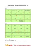 Đề thi Violympic Toán lớp 2 vòng 5 năm 2016 - 2017