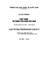 Luận văn thạc sỹ - Phát triển thị trường trái phiếu Việt Nam