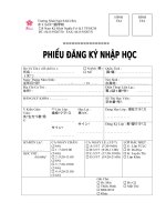 Phiếu đăng ký nhập học trường nhật ngữ sakura