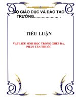 Tiểu luận vật liệu sinh học trong ghép da, phân tán thuốc 