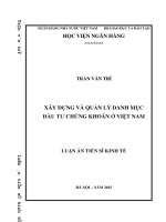Xây dựng và quản lý danh mục đầu tư chứng khoán ở Việt Nam