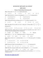 15 đề thi trắc nghiệm toán tốt nghiệp THPT có đáp án