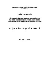 Sử dụng mô hình Multinomial Logit phân tích tác động của các nhân tố tới khả năng nghèo, thoát nghèo và tái nghèo của hộ gia đình Việt Nam