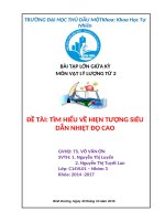 Bài tập lớn giữa kỳ môn vật lý lượng tử 2 tìm hiểu về hiện tượng siêu dẫn nhiệt độ cao