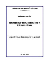 Luận văn thạc sỹ - Hoàn thiện phân tích tài chính tại Công Ty Ô Tô Toyota Việt Nam