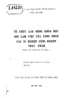 Tổ chức lao động khoa học nơi làm việc của công nhân các xí nghiệp công nghiệp thực phẩm 