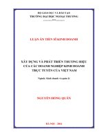 Xây dựng và phát triển thương hiệu của các doanh nghiệp kinh doanh trực tuyến của việt nam