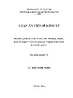 Đổi mới quản lý nhà nước đối với hoạt động đầu tư trực tiếp của doanh nghiệp việt nam ra nước ngoài