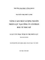 Nâng cao chất lượng nguồn nhân lực tại Công ty Cổ phần Đầu tư Bắc Kỳ
