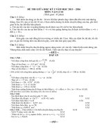 Đề kiểm tra giữa học kì 1 môn Vật lý lớp 10 năm học 2015 - 2016 trường THPT Thống Nhất A, Đồng Nai