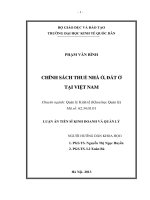 Chính sách thuế nhà ở, đất ở tại việt nam 