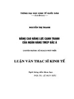 Luận văn thạc sỹ - Nâng cao năng lực cạnh tranh của Ngân hàng TMCP Bắc Á