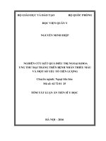 Nghiên cứu kết quả điều trị ngoại khoa ung thư đại tràng trên bệnh nhân thiếu máu và một số yếu tố tiên lượng