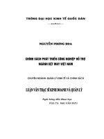 Chính sách phát triển công nghiệp hỗ trợ ngành Dệt may Việt Nam