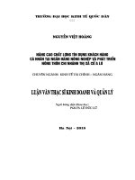 Nâng cao chất lượng tín dụng khách hàng cá nhân tại Ngân hàng Nông nghiệp và Phát triển nông thôn Chi nhánh thị xã Cửa Lò