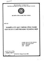 Nghiên cứu quy trình công nghệ sản xuất cá rô kho tộ đóng hộp 
