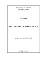 Luận văn thạc sĩ phát triển du lịch tỉnh kon tum 